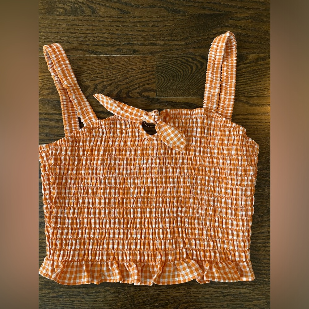 Sienna Sky Gingham Cropped tank top orange size M
